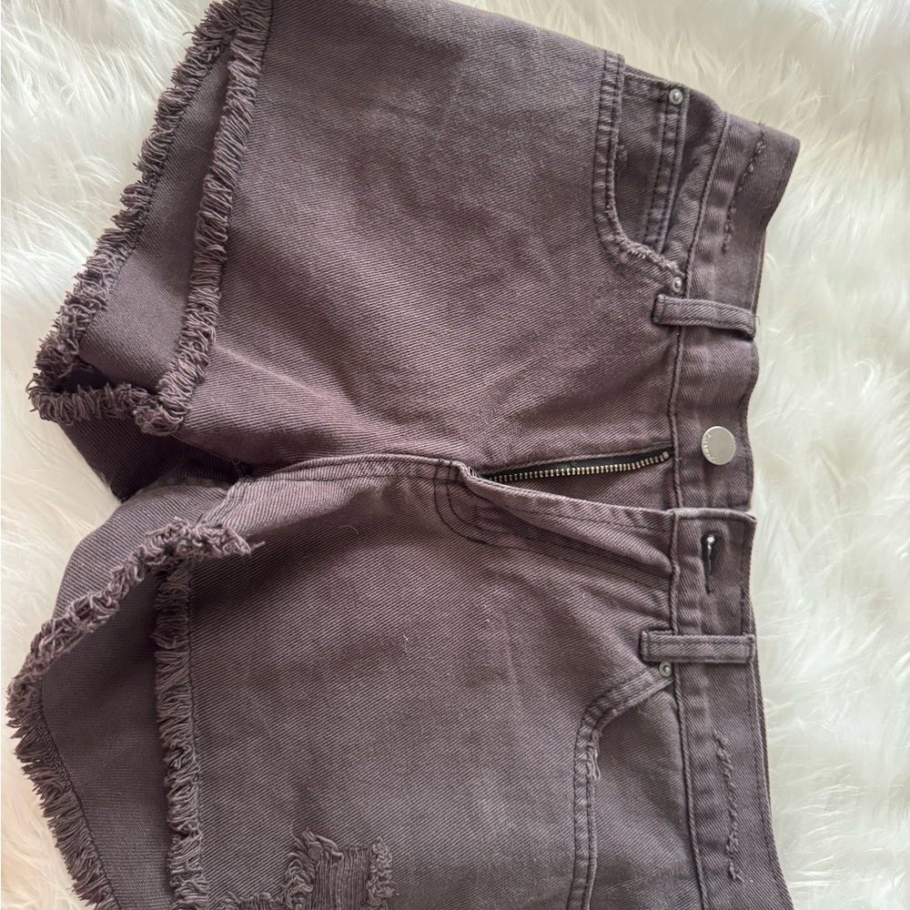 Billabong Women's Charcoal Frayed Hem Shorts